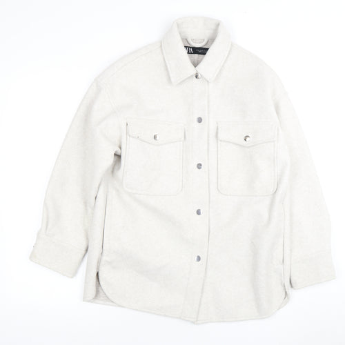 Zara Women's Ivory XS Basic Jacket with Buttons