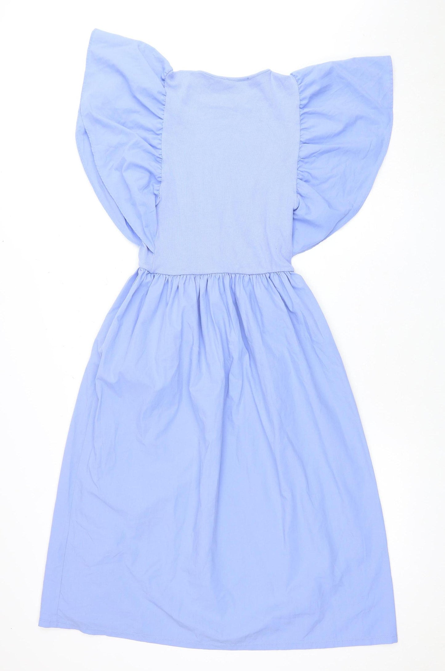Zara Women's Blue Puff Sleeve Dress Size 12