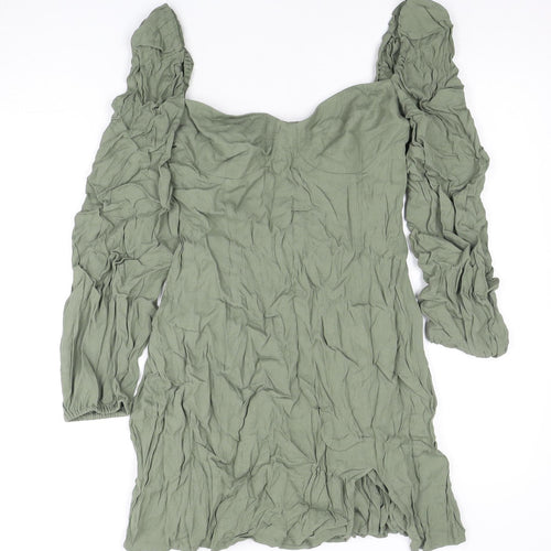 Whitted Women's Green Smocked Long Sleeve Dress