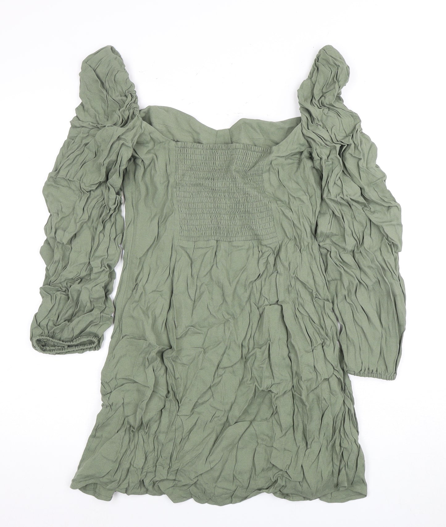 Whitted Women's Green Smocked Long Sleeve Dress