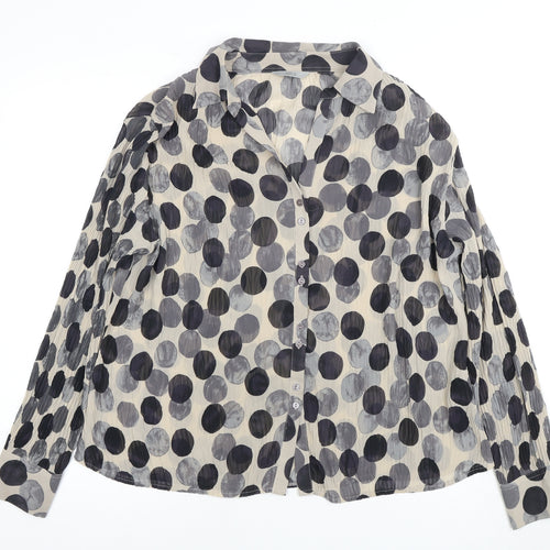 Marks and Spencer Women's Polka Dot Button-Up Blouse, Size 14