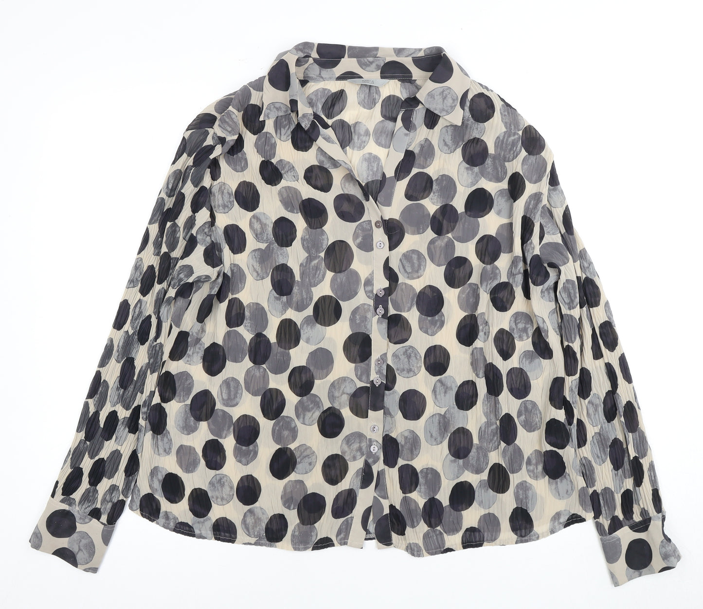 Marks and Spencer Women's Polka Dot Button-Up Blouse, Size 14