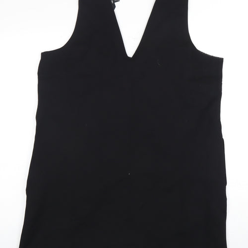 Next Women's Black Sheath Dress Size 14 V-Neck Sleeveless