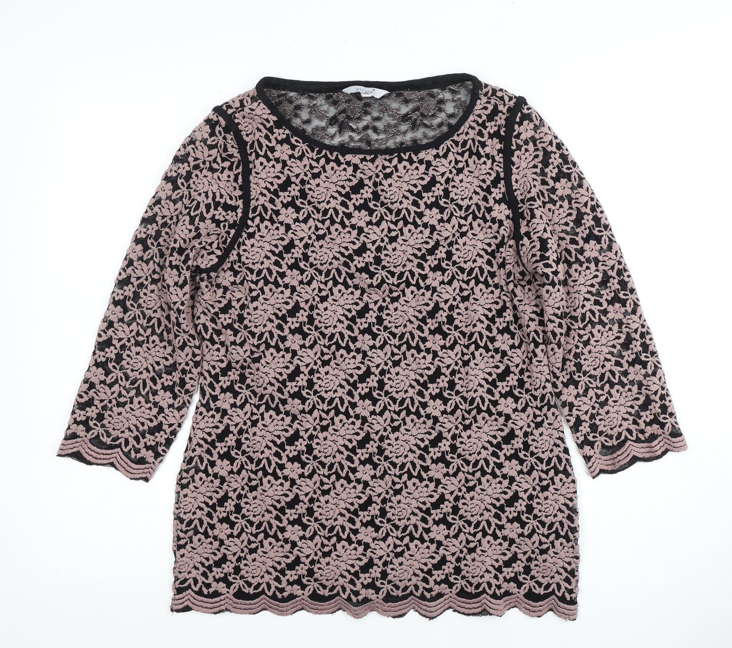 Per Una Women's Pink Floral Lace Blouse Size 14