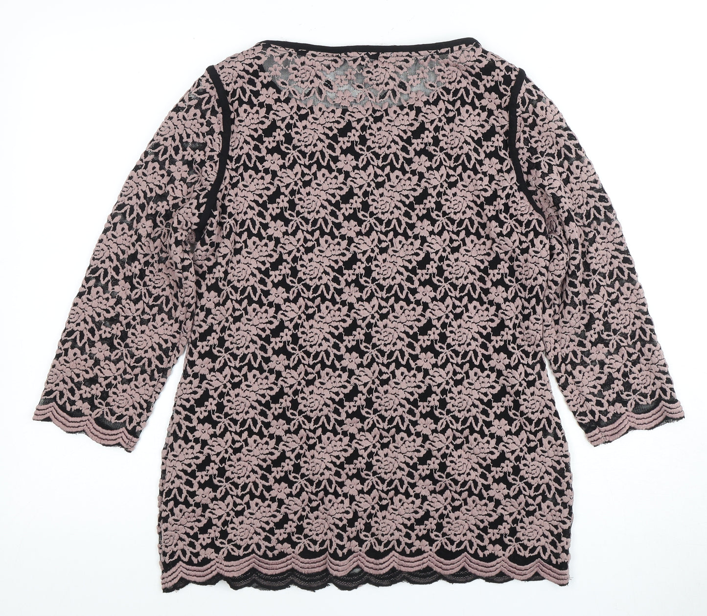 Per Una Women's Pink Floral Lace Blouse Size 14
