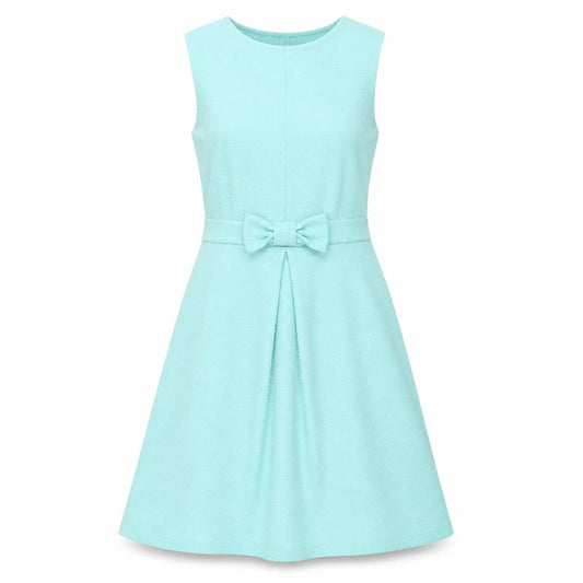 Front view of ASOS Women's Blue Dress UK 8 with Bow Accent