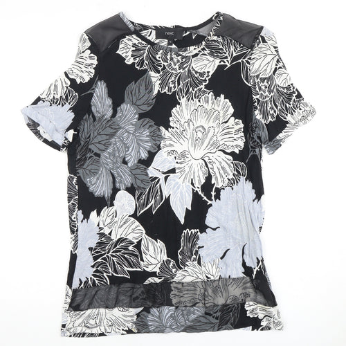 Next Women's Black Floral Blouse Size 12