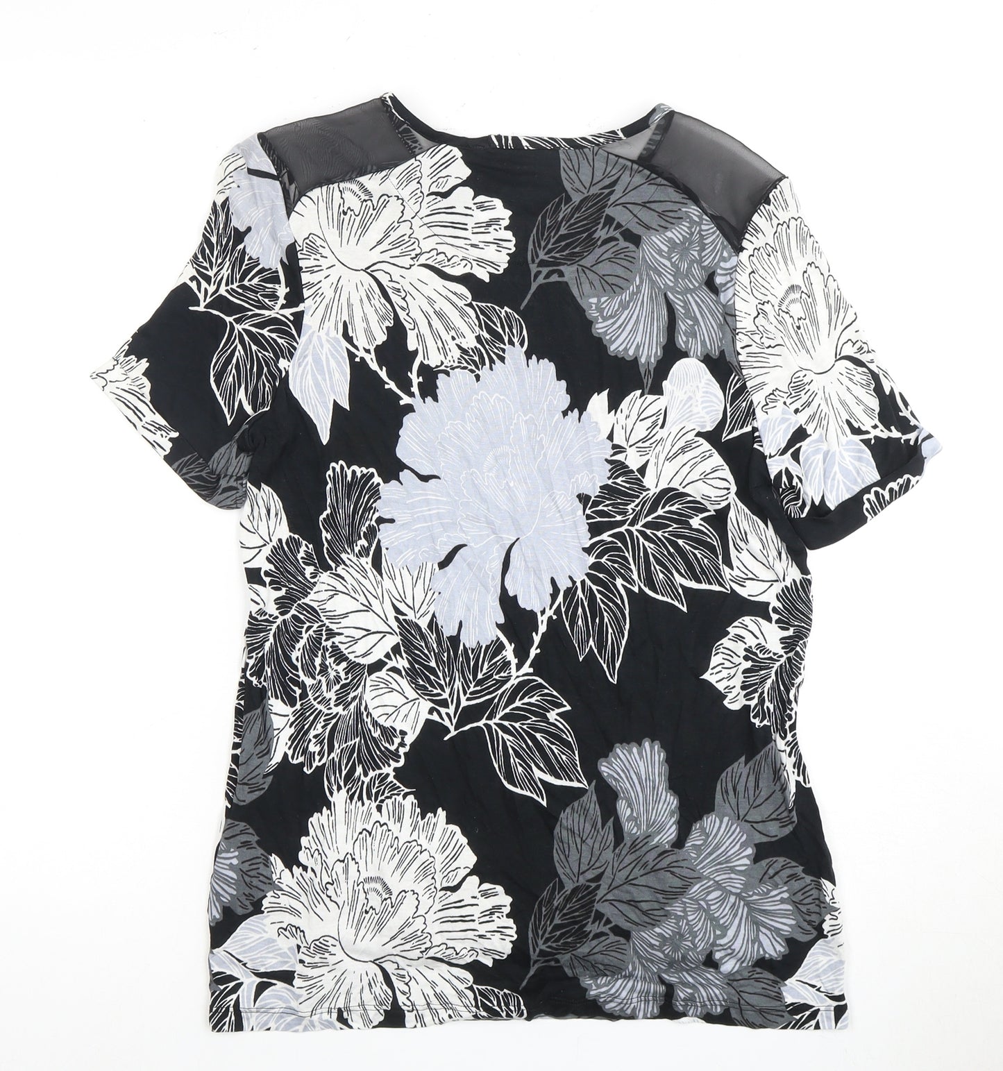 Next Women's Black Floral Blouse Size 12