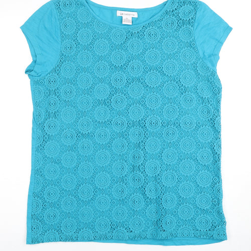 Liz Claiborne Women's Blue Lace T-Shirt, Size L