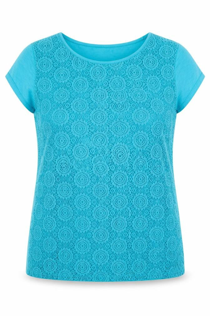 Liz Claiborne Women's Blue Lace T-Shirt, Size L