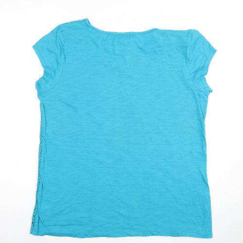 Liz Claiborne Women's Blue Lace T-Shirt, Size L