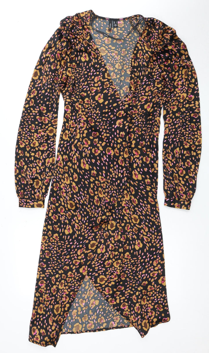 Vero Moda Women Animal Print Long Sleeve Dress Size 8