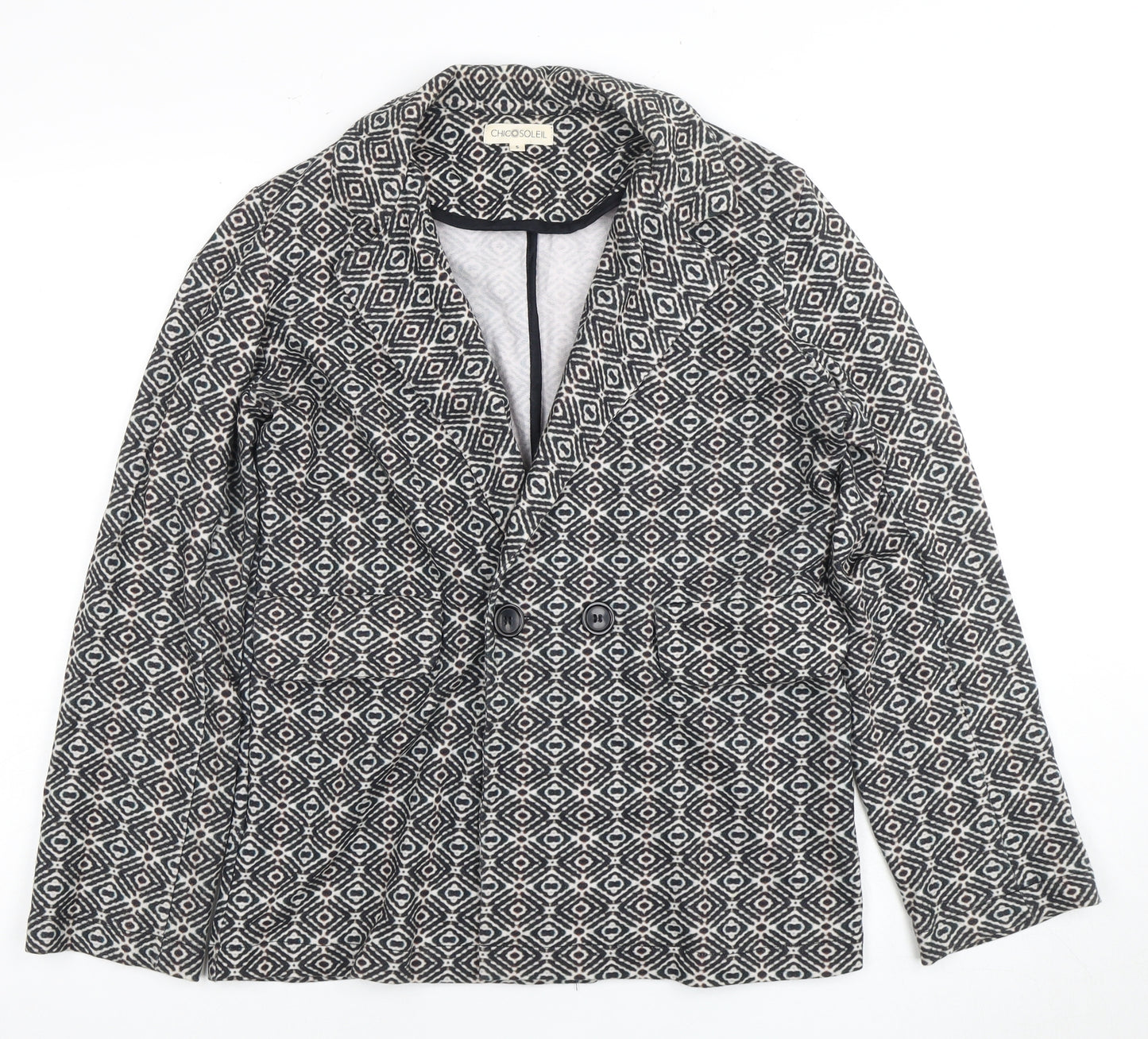 Chicosoleil Women’s S Geometric Double-Breasted Blazer