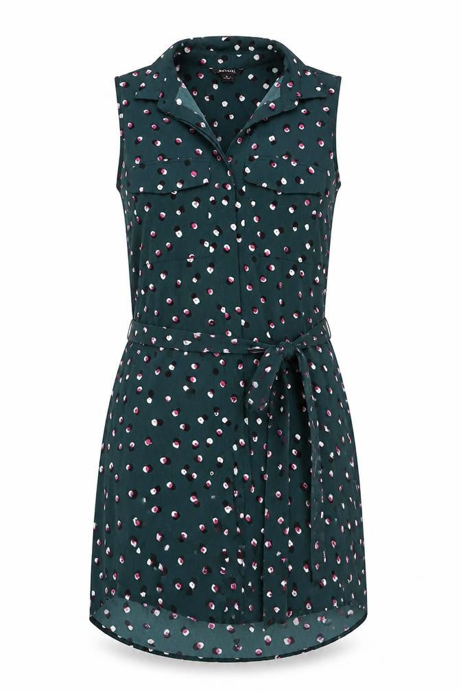Front view of Monki Women's Green Polka Dot Dress -, size S