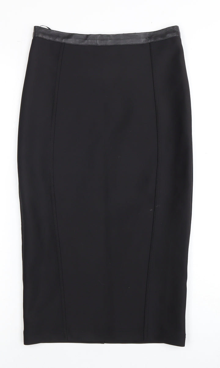 Topshop Women's Black Midi Pencil Skirt - Size 8