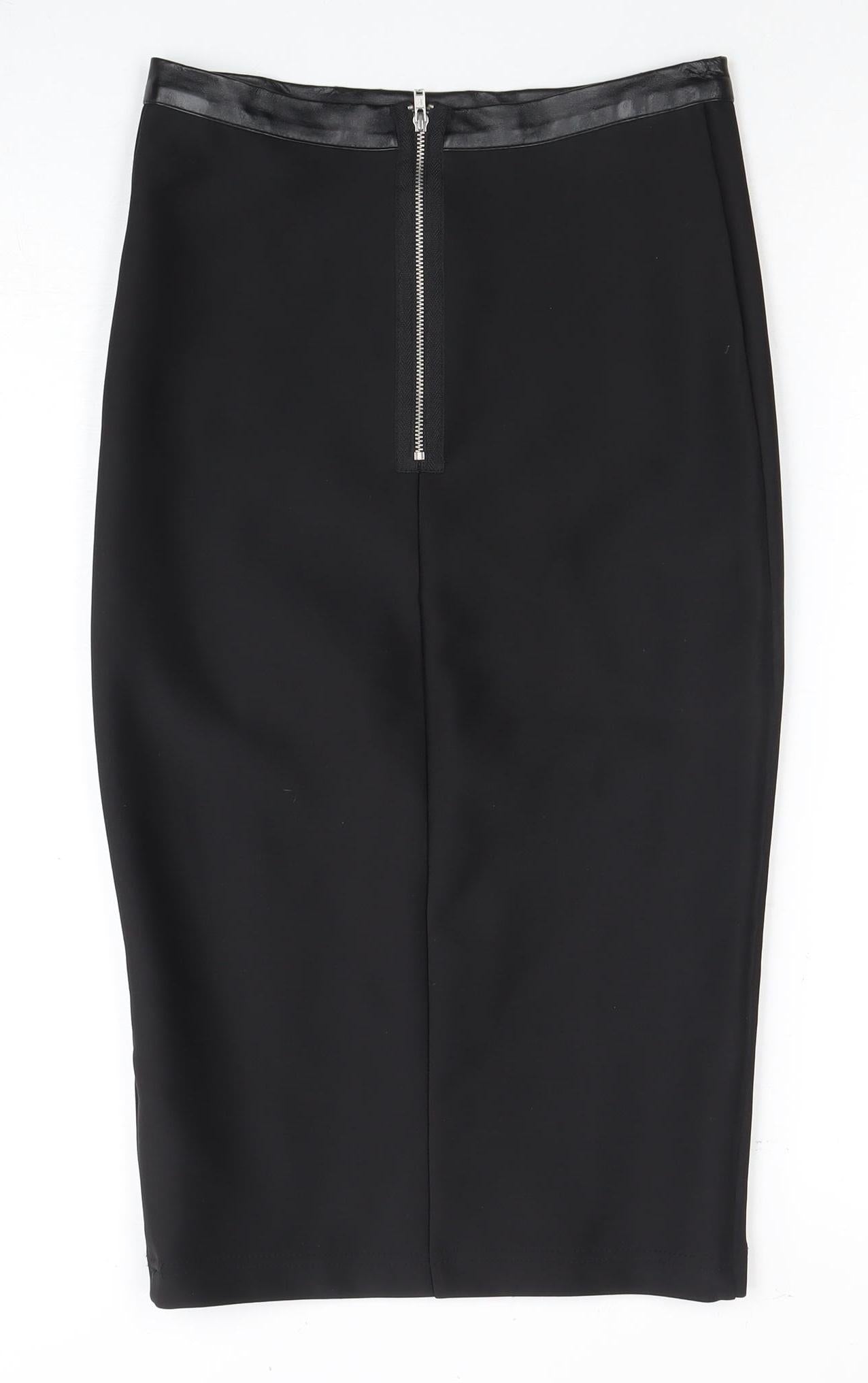 Topshop Women's Black Midi Pencil Skirt - Size 8