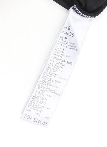 Topshop Women's Black Midi Pencil Skirt - Size 8