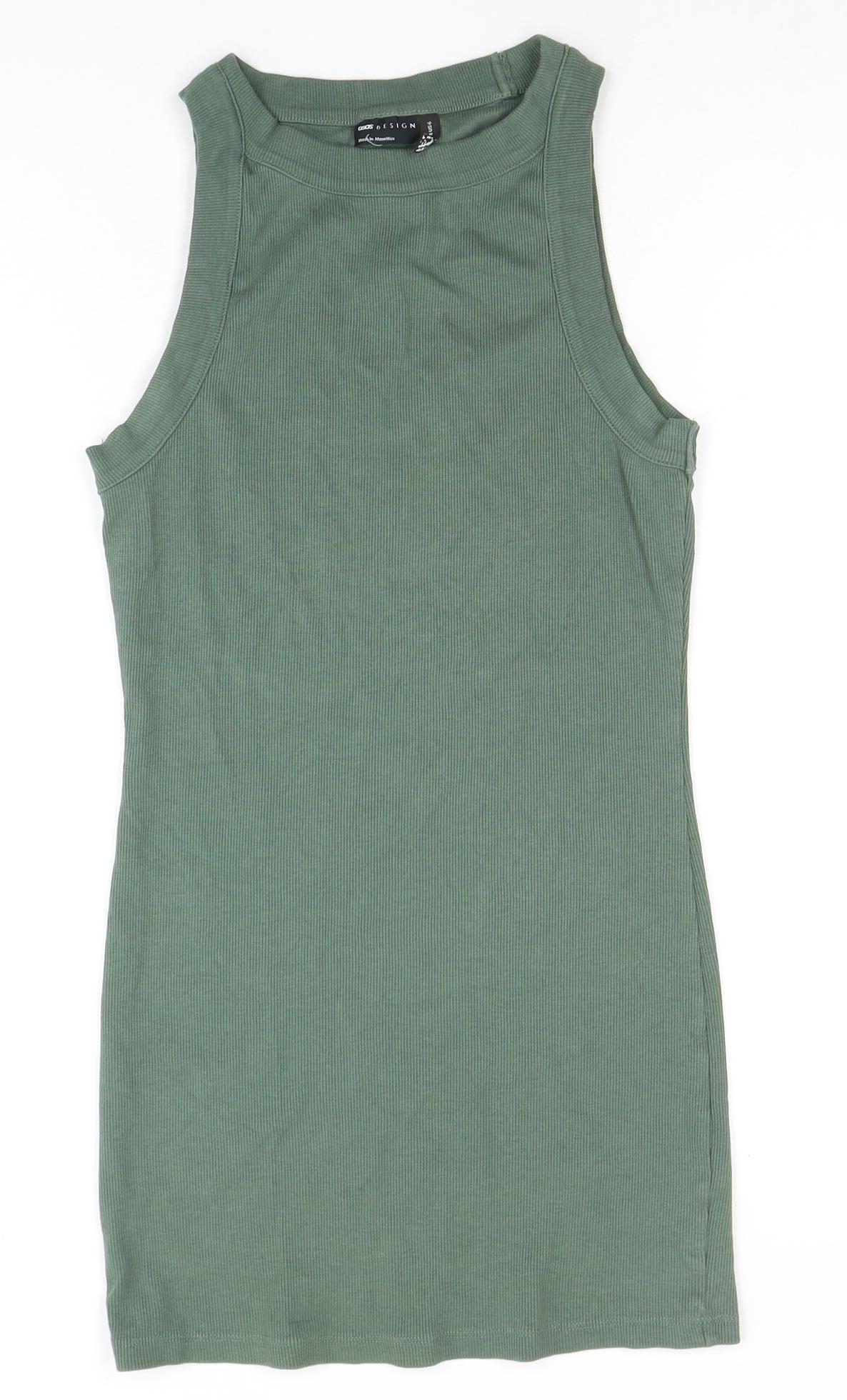 ASOS Women Green Tank Dress Size 10 Casual Sleeveless