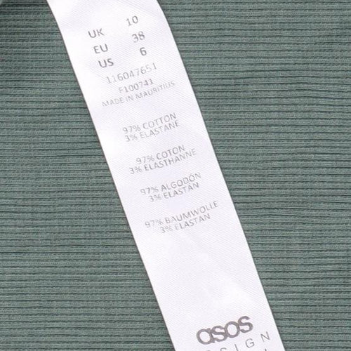 ASOS Women Green Tank Dress Size 10 Casual Sleeveless