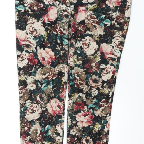 Zara Women’s Floral Multicoloured Trousers Size L