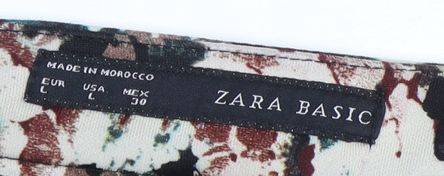 Zara Women’s Floral Multicoloured Trousers Size L