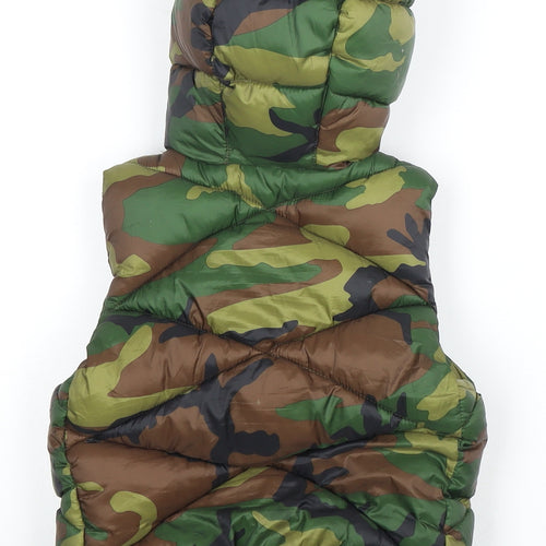 Zara Boys Green Puffer Jacket 2-3 Years Camouflage Hooded