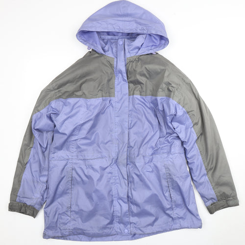 Being Casual Women's Purple Grey Long Hooded Jacket Size 16