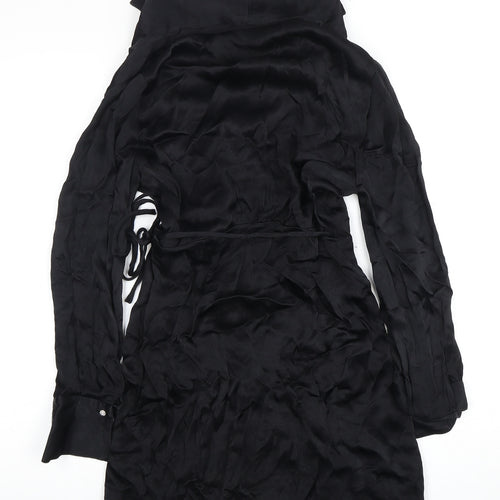 MNG Women's Black XS Wrap Dress Long Sleeve