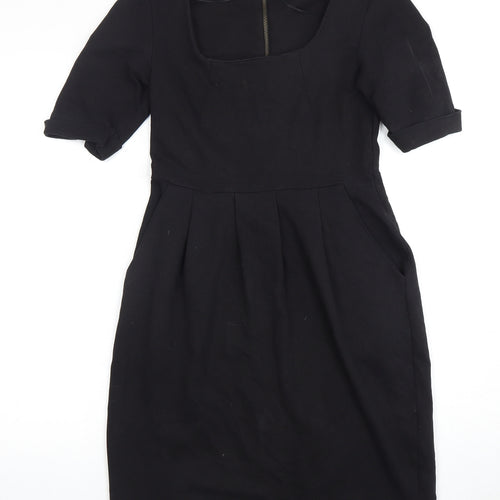 H&M Women's Black Knee Length Sheath Dress 6