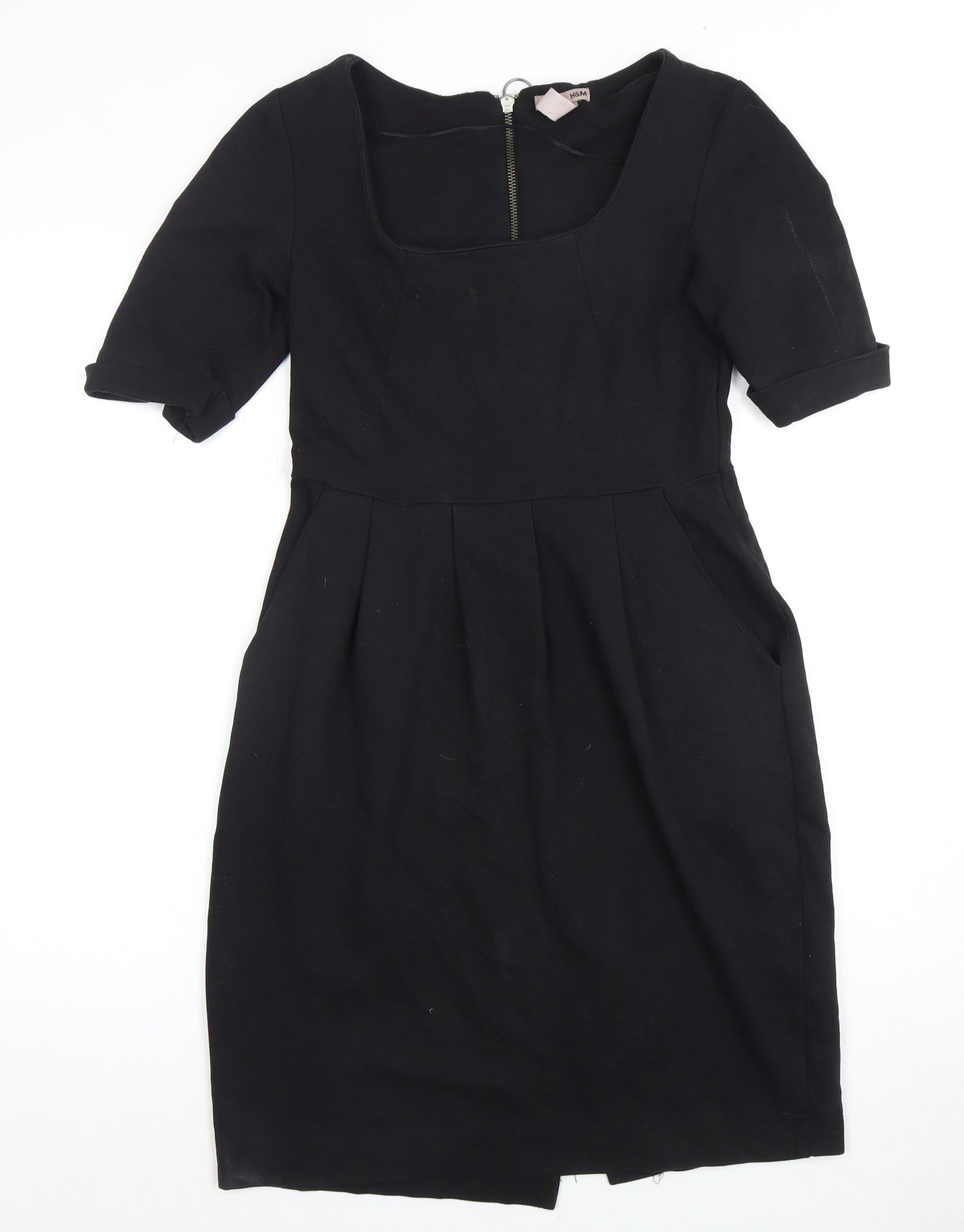 H&M Women's Black Knee Length Sheath Dress 6
