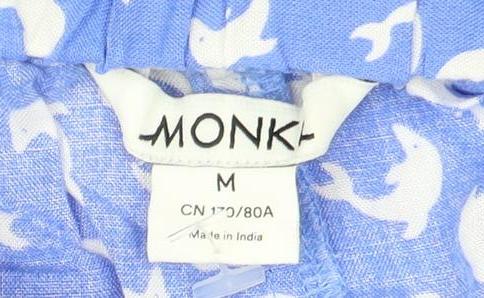 Monki Women's Blue Animal Print Skirt M Regular Viscose