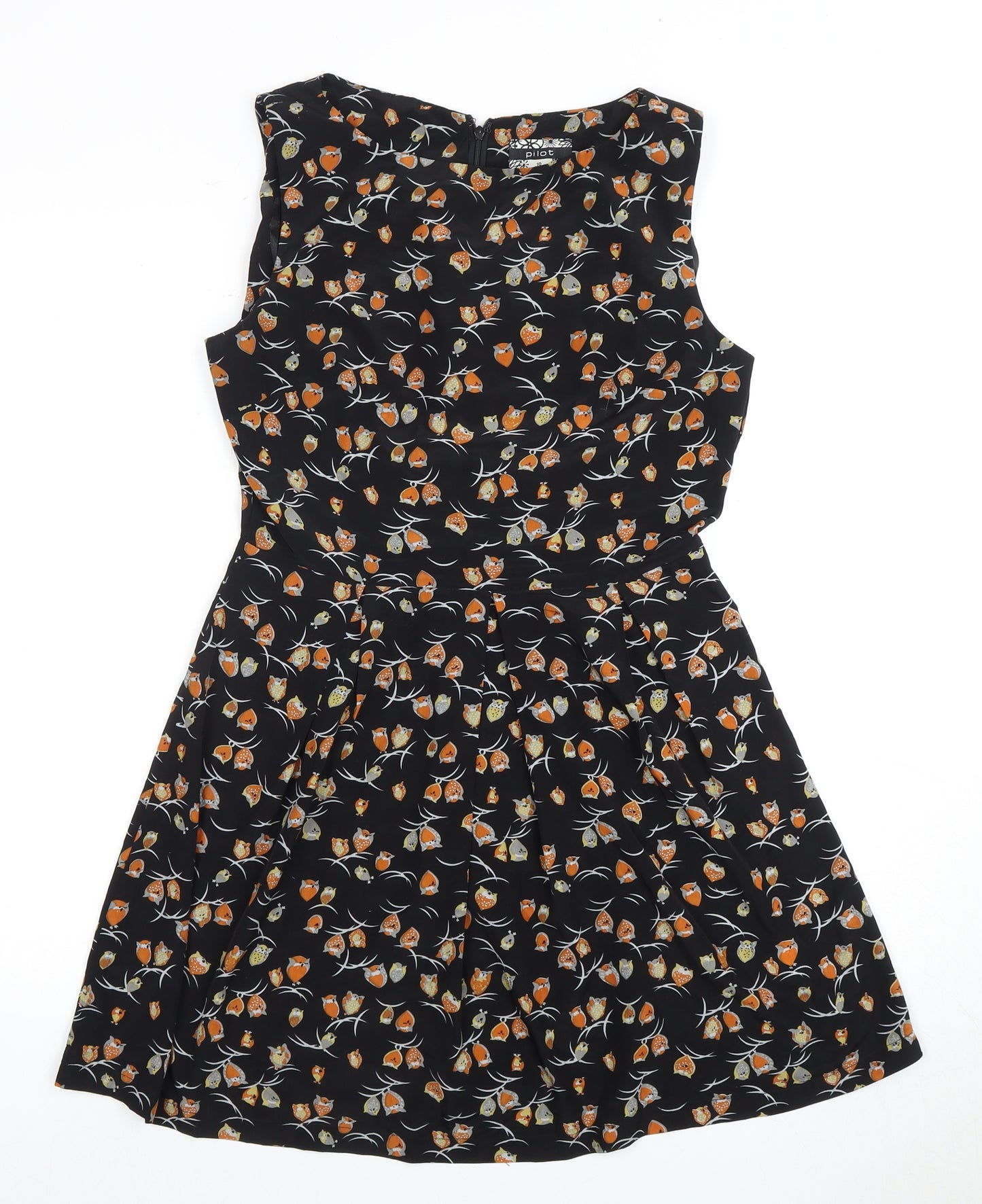 Pilot Black Animal Print Women's Dress Size 10