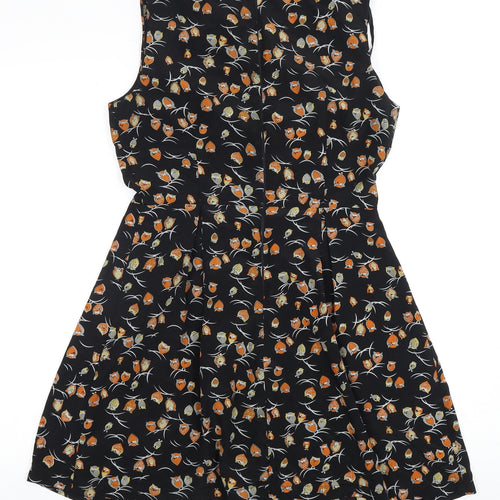 Pilot Black Animal Print Women's Dress Size 10