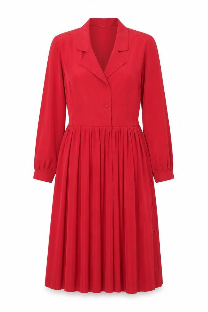 Front view of Inger Rose London Red Collared Dress, size 12