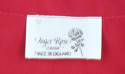 Inger Rose London Red Collared Dress Size 12