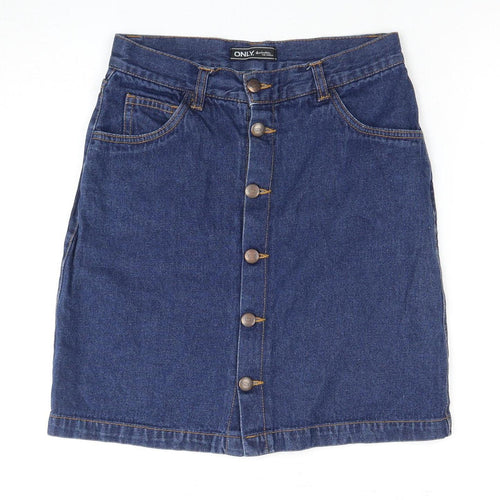 Only Women's Blue Denim Skirt Size 6 with Pockets