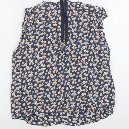 Topshop Women’s Blue Floral Ruffle Blouse Size 12