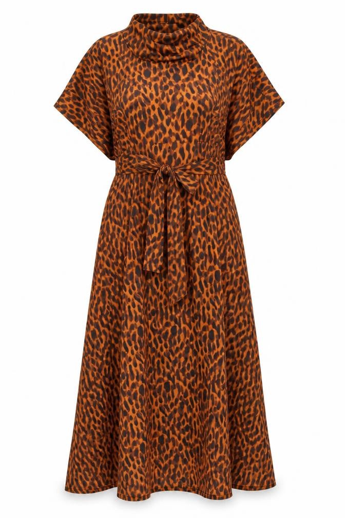 ASOS Women's Orange Animal Print Dress Size 8