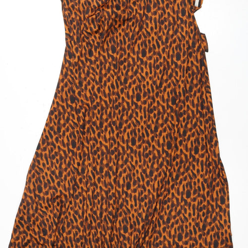 ASOS Women's Orange Animal Print Dress Size 8