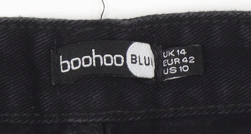 Boohoo Women's Black Denim Shorts Size 14