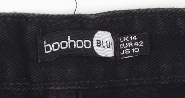 Boohoo Women's Black Denim Shorts Size 14