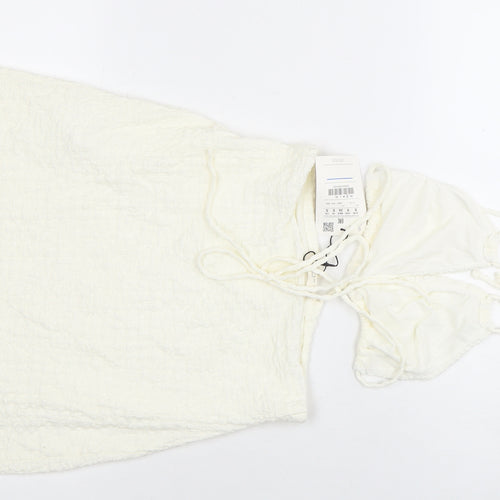 Pull&Bear Women's Ivory Dress Size 8, Halter, Sleeveless