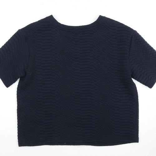 Vila Women's Blue Cropped T-Shirt, Size M