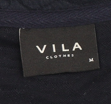 Vila Women's Blue Cropped T-Shirt, Size M