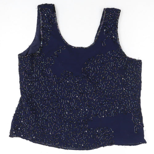 Spicy Women's Blue Beaded Tank Top, Size 18