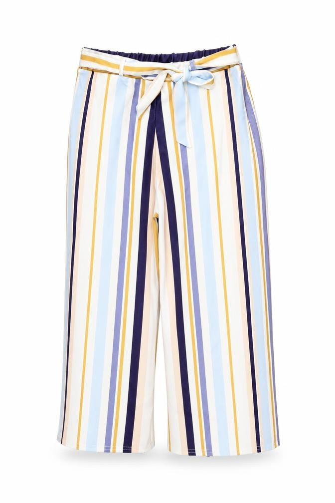 Front view of New Look Teens Striped Cropped Trousers, Multicoloured, size L