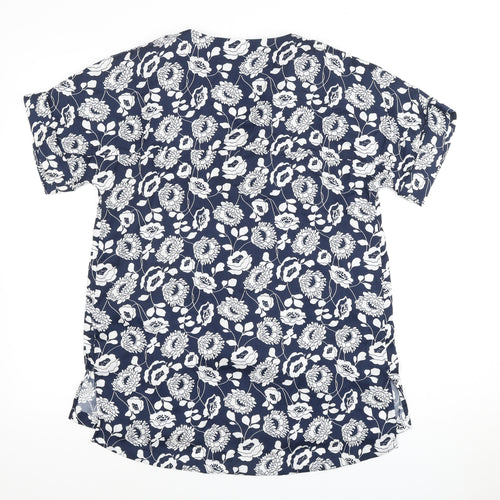 Marks and Spencer Women's Blue Floral Blouse Size 10