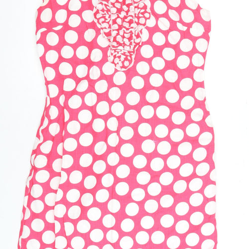 Per Una Women's Pink Polka Dot Dress Size 10 Long
