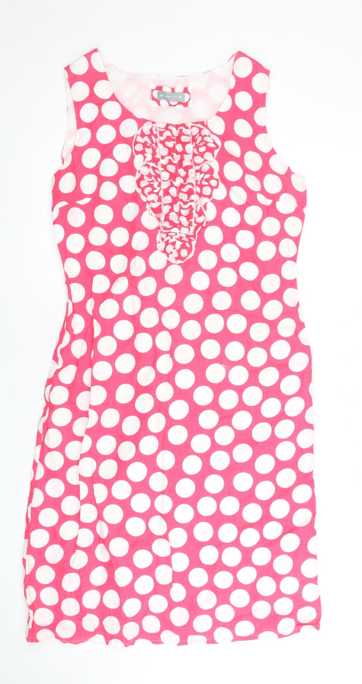 Per Una Women's Pink Polka Dot Dress Size 10 Long