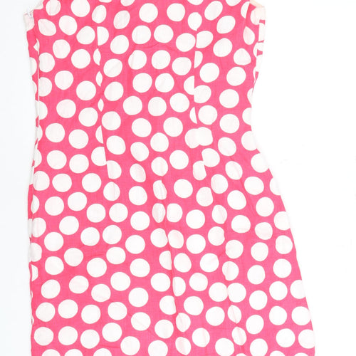 Per Una Women's Pink Polka Dot Dress Size 10 Long